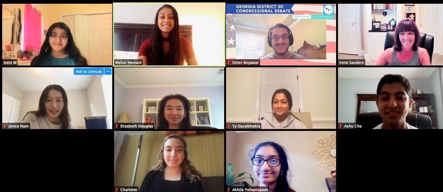 Nine local high school students led a virtual debate